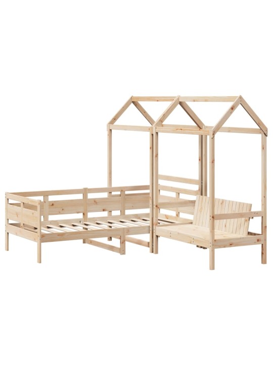 Válenda a lavice se střechou 80 x 200 cm masivní borové dřevo