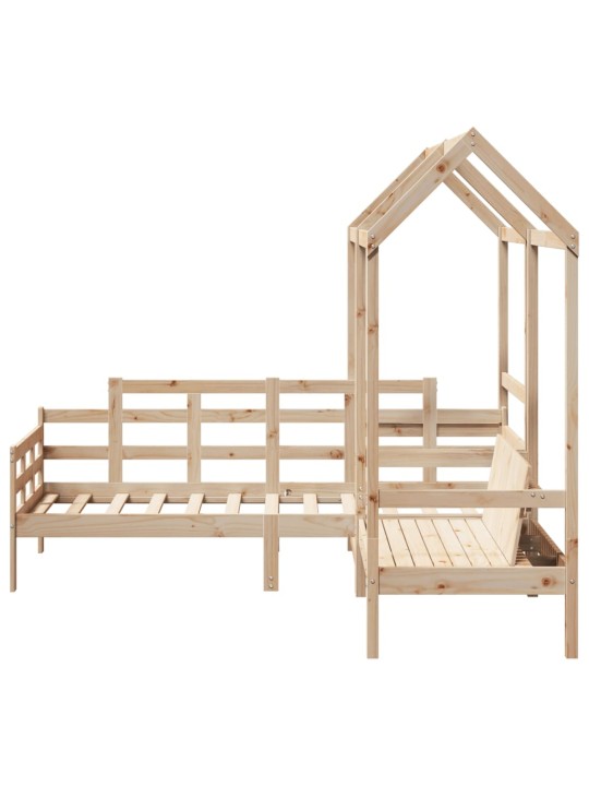 Válenda a lavice se střechou 80 x 200 cm masivní borové dřevo
