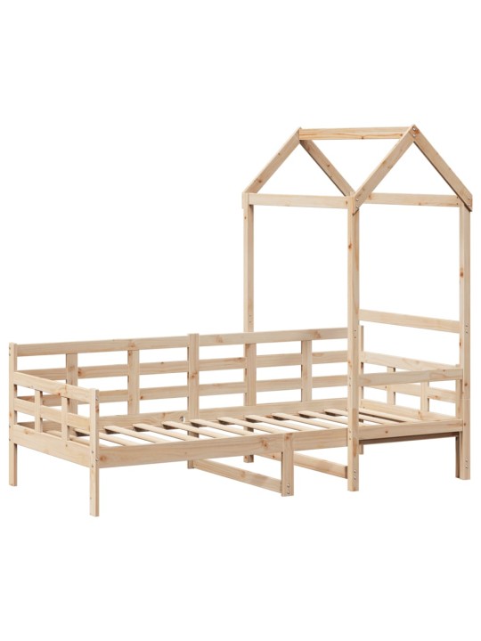 Válenda se střechou 90 x 200 cm masivní borové dřevo