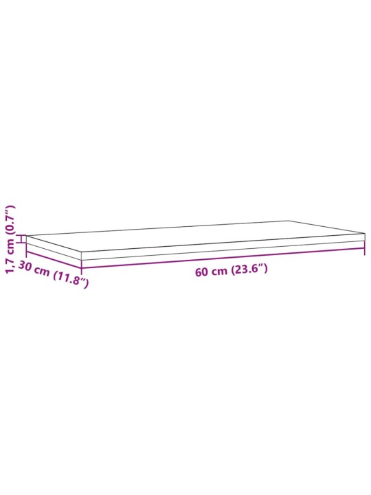 Stolní desky 2 ks 60x30x1,7 cm obdélníkové masivní borové dřevo