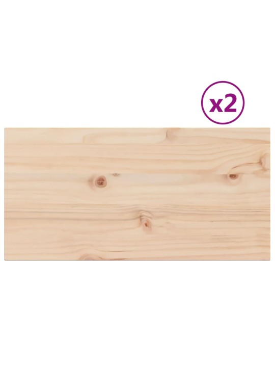 Stolní desky 2 ks 70x35x1,7 cm obdélníkové masivní borové dřevo