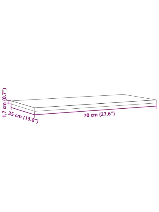 Stolní desky 2 ks 70x35x1,7 cm obdélníkové masivní borové dřevo