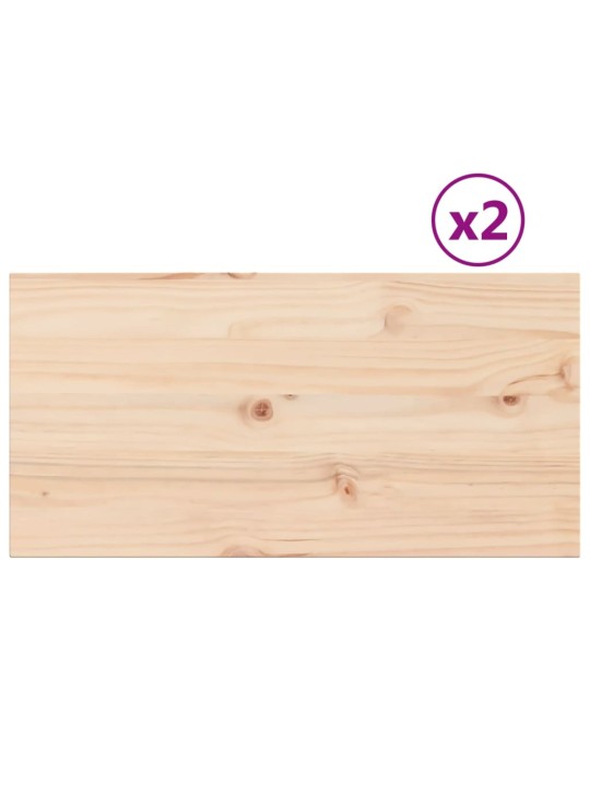 Stolní desky 2 ks 80x40x1,7 cm obdélníkové masivní borové dřevo