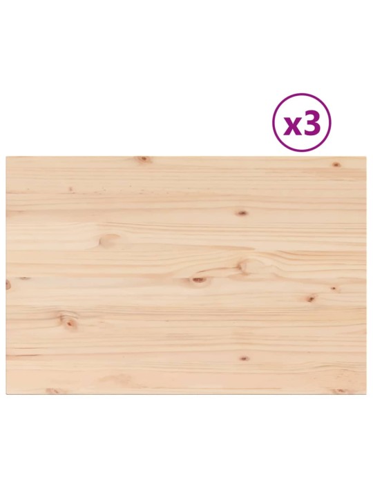 Stolní desky 3 ks 80x53x1,7 cm obdélníkové masivní borové dřevo