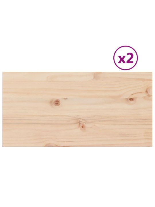 Stolní desky 2 ks 60x30x2,5 cm obdélníkové masivní borové dřevo