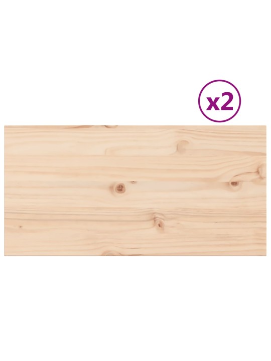 Stolní desky 2 ks 80x40x2,5 cm obdélníkové masivní borové dřevo