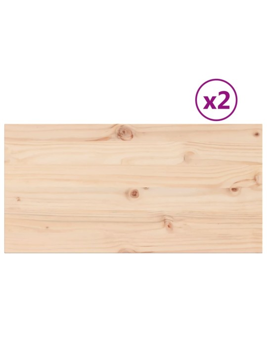 Stolní desky 2 ks 90x45x2,5 cm obdélníkové masivní borové dřevo