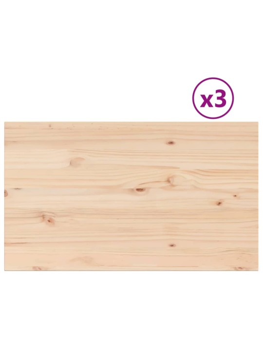 Stolní desky 3 ks 80x47x2,5 cm obdélníkové masivní borové dřevo