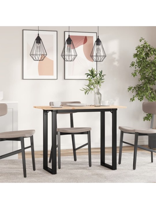 Jídelní stůl s o rámem 100 x 50 x 75 cm borové dřevo a ocel