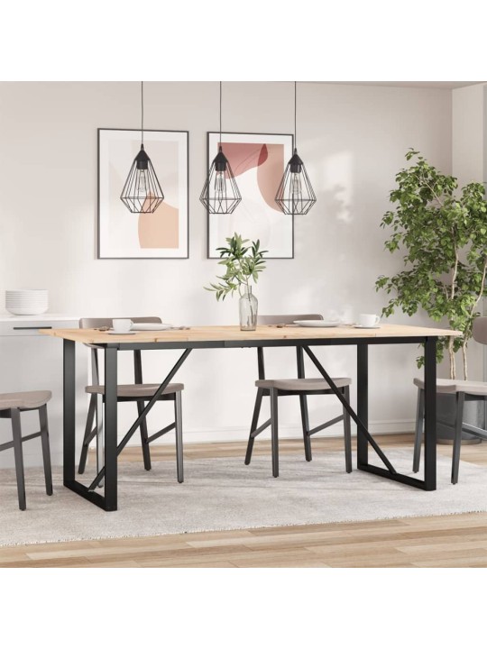 Jídelní stůl s o rámem 180 x 90 x 75 cm borové dřevo a ocel