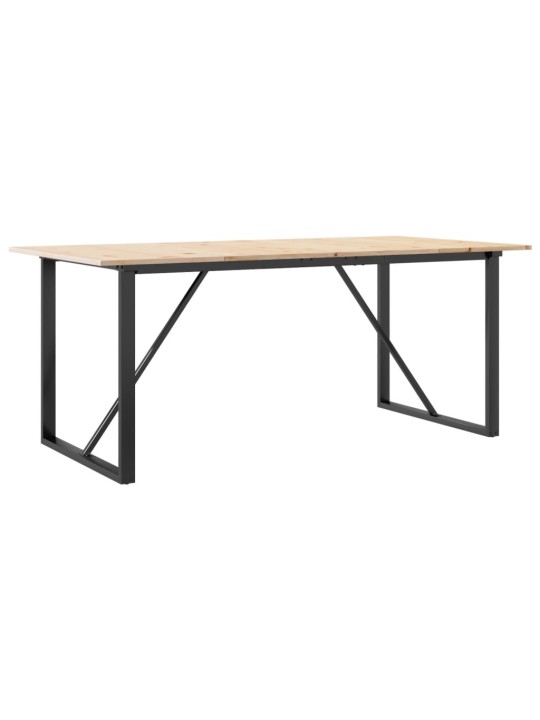 Jídelní stůl s o rámem 180 x 90 x 75 cm borové dřevo a ocel