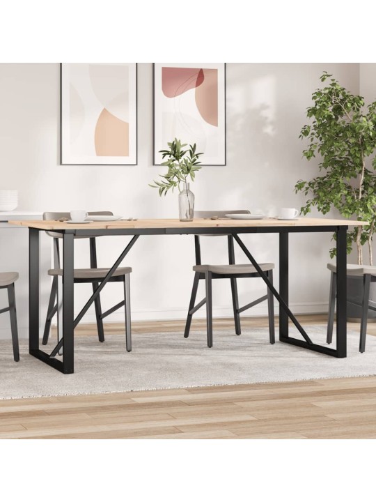 Jídelní stůl s o rámem 180 x 90 x 75 cm borové dřevo a ocel