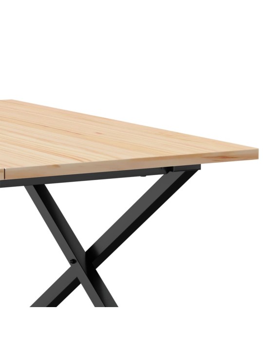 Konferenční stolek s x rámem 80x80x45 cm borové dřevo a ocel