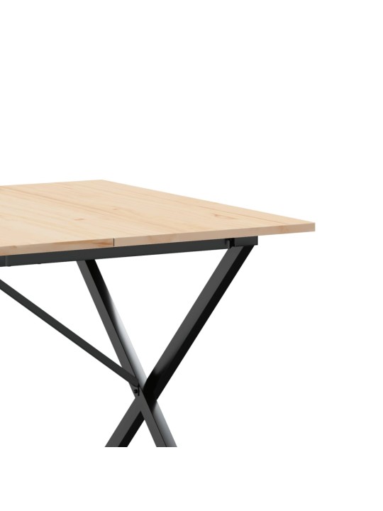 Jídelní stůl s X rámem 180 x 90 x 75 cm borové dřevo a ocel