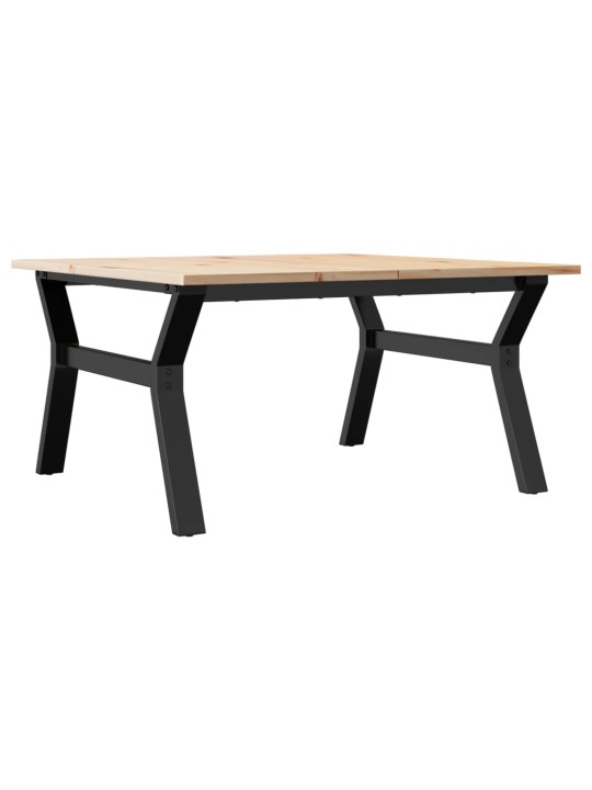 Konferenční stolek s y rámem 80x80x45 cm borové dřevo a ocel