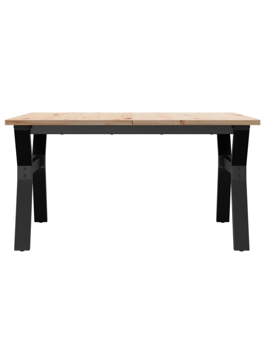 Konferenční stolek s y rámem 80x80x45 cm borové dřevo a ocel