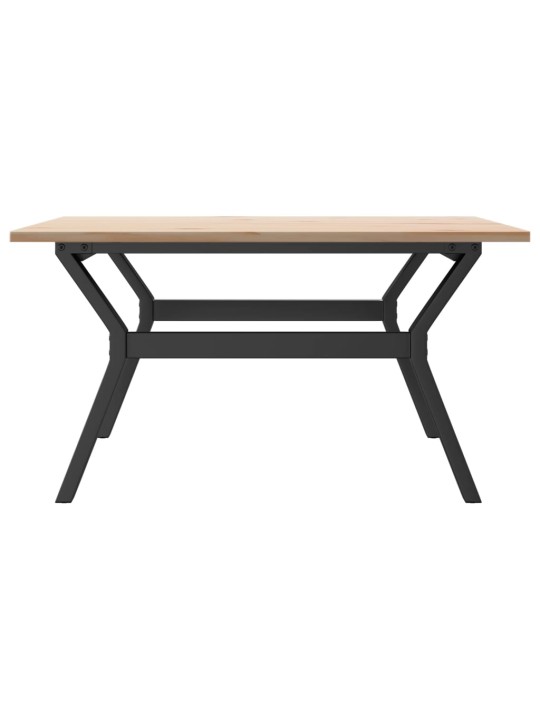 Konferenční stolek s y rámem 80x80x45 cm borové dřevo a ocel