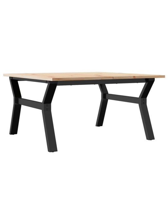Konferenční stolek s y rámem 80x80x45 cm borové dřevo a ocel