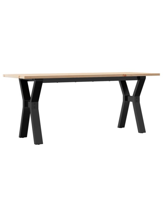Konferenční stolek s y rámem 110x40x45 cm borové dřevo a ocel