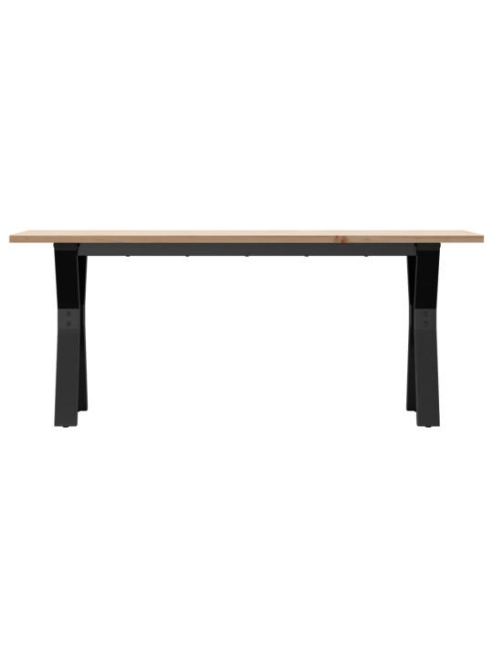 Konferenční stolek s y rámem 110x40x45 cm borové dřevo a ocel