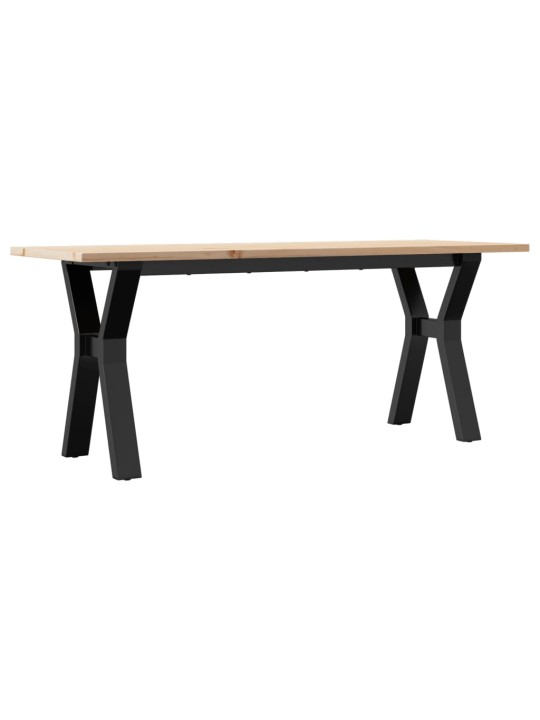 Konferenční stolek s y rámem 110x40x45 cm borové dřevo a ocel
