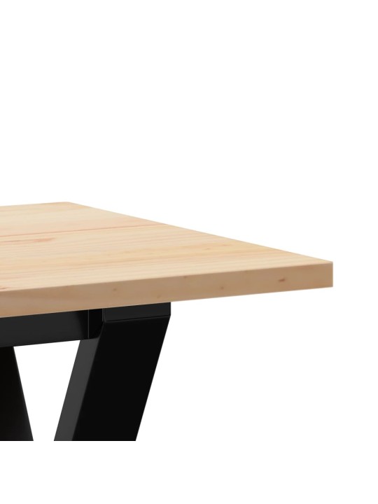 Konferenční stolek s y rámem 110x40x45 cm borové dřevo a ocel
