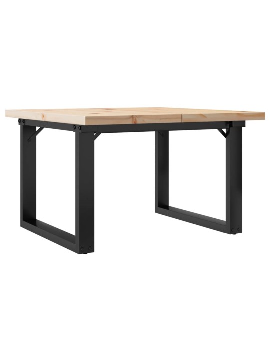 Konferenční stolek s o rámem 60x60x40,5cm borové dřevo a ocel