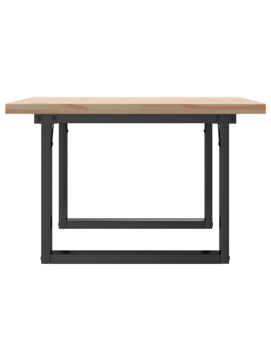 Konferenční stolek s o rámem 60x60x40,5cm borové dřevo a ocel