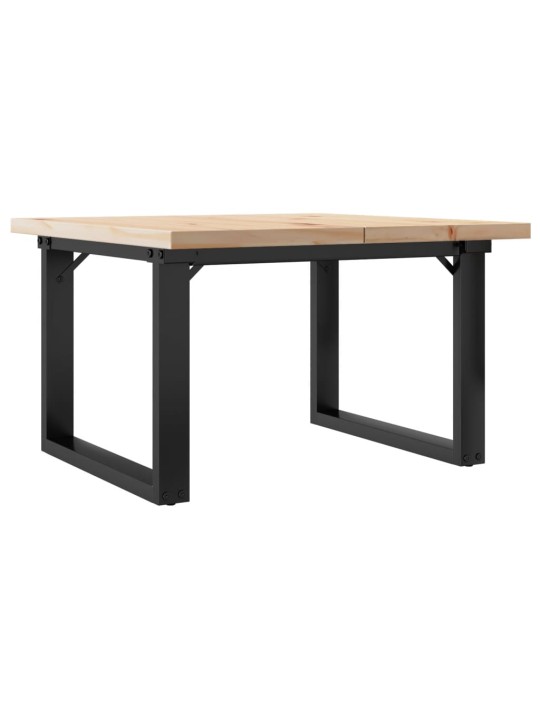 Konferenční stolek s o rámem 60x60x40,5cm borové dřevo a ocel