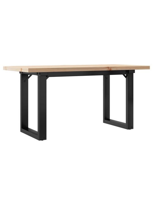 Konferenční stolek s o rámem 90x40x45,5cm borové dřevo a ocel