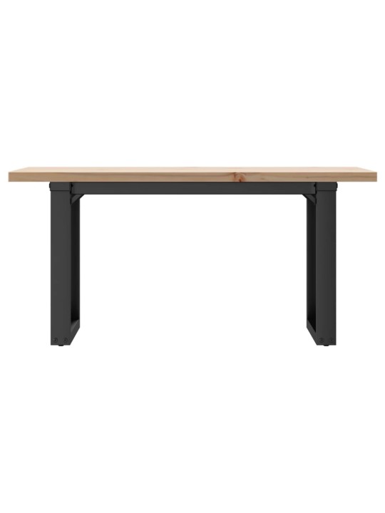 Konferenční stolek s o rámem 90x40x45,5cm borové dřevo a ocel