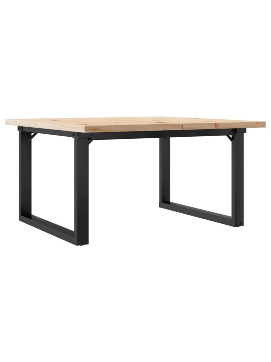 Konferenční stolek s o rámem 90x90x45,5cm borové dřevo a ocel