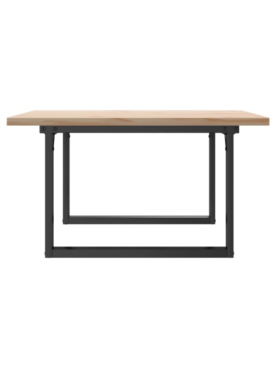 Konferenční stolek s o rámem 90x90x45,5cm borové dřevo a ocel