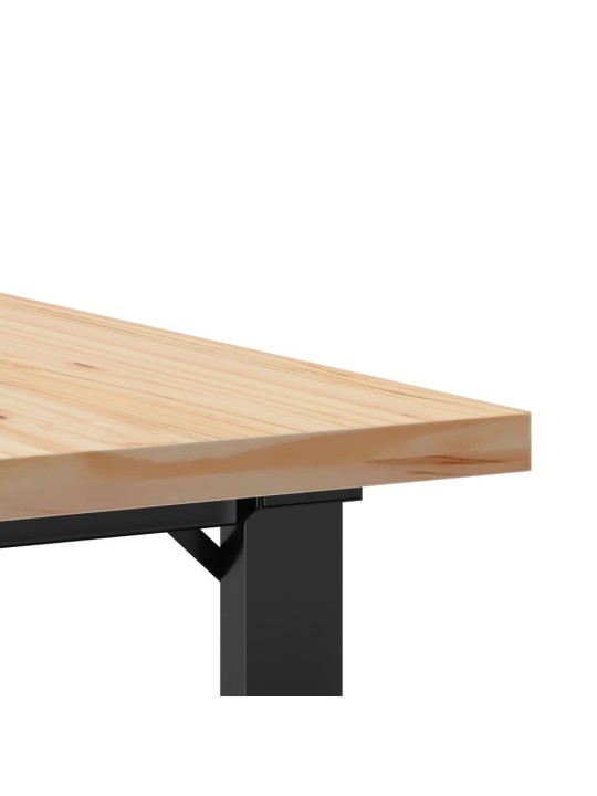 Konferenční stolek s o rámem 90x90x45,5cm borové dřevo a ocel