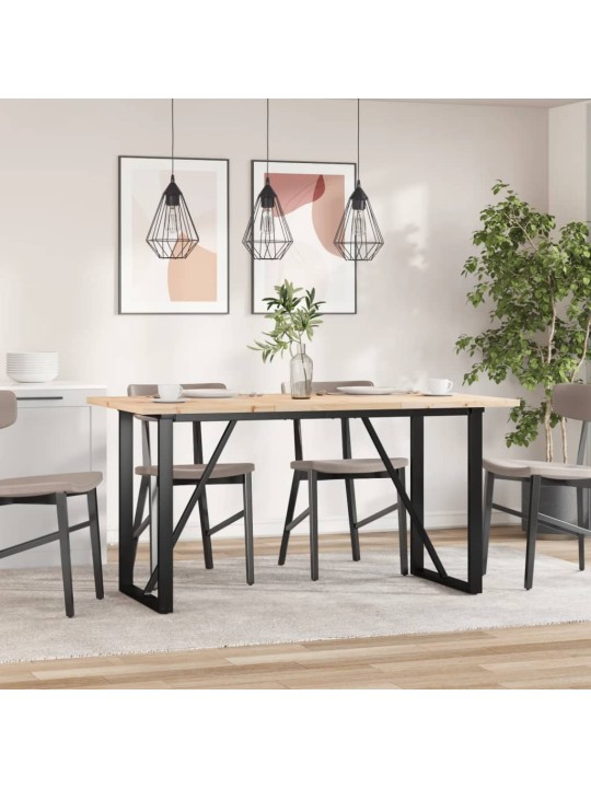 Jídelní stůl s O rámem 140 x 80 x 75,5 cm borové dřevo a ocel