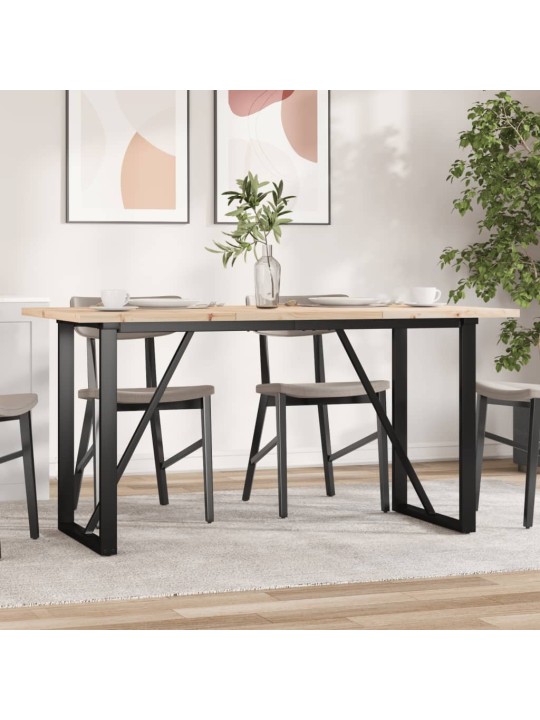 Jídelní stůl s O rámem 160 x 80 x 75,5 cm borové dřevo a ocel