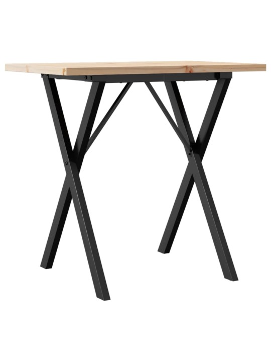 Jídelní stůl s x rámem 80 x 50 x 75,5 cm borové dřevo a ocel