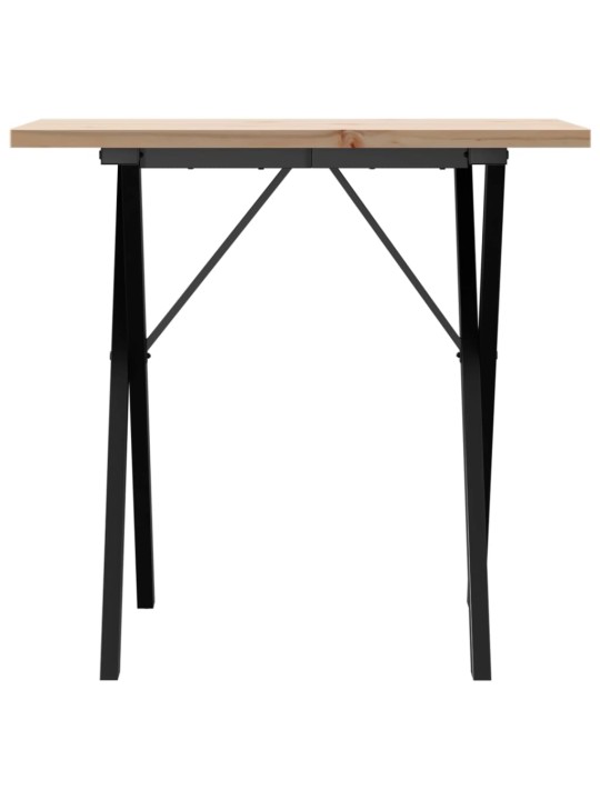 Jídelní stůl s x rámem 80 x 50 x 75,5 cm borové dřevo a ocel
