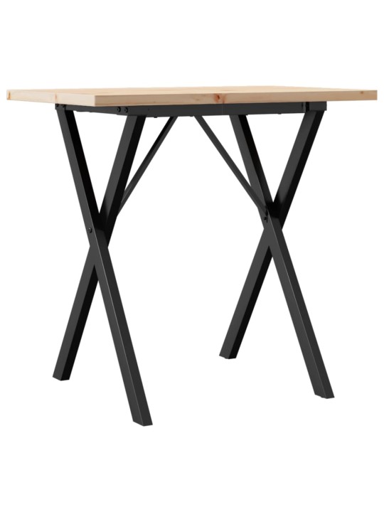 Jídelní stůl s x rámem 80 x 50 x 75,5 cm borové dřevo a ocel