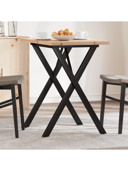 Jídelní stůl s x rámem 80 x 50 x 75,5 cm borové dřevo a ocel