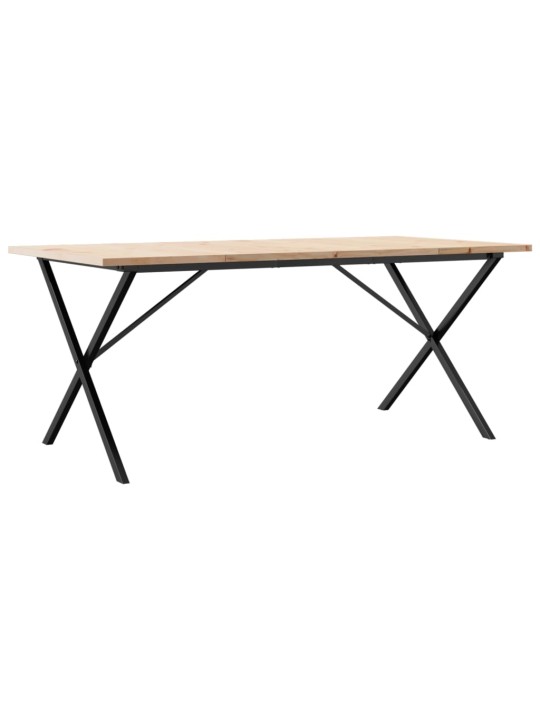 Jídelní stůl s X rámem 180 x 90 x 75,5 cm borové dřevo a ocel