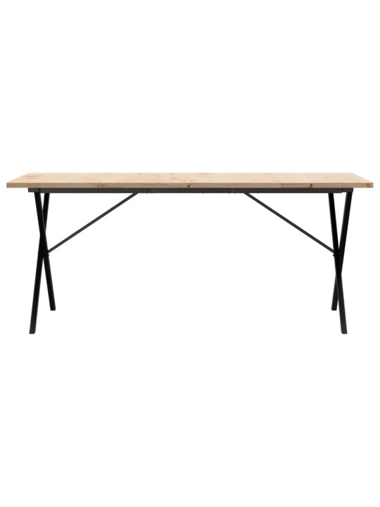 Jídelní stůl s X rámem 180 x 90 x 75,5 cm borové dřevo a ocel
