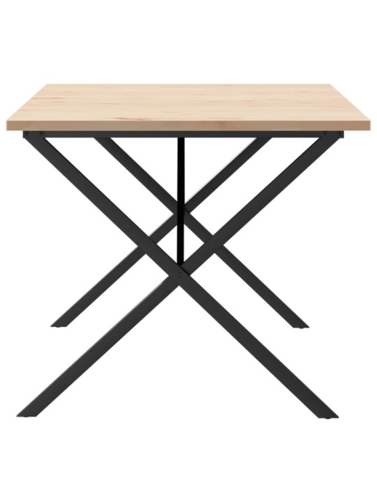 Jídelní stůl s X rámem 180 x 90 x 75,5 cm borové dřevo a ocel