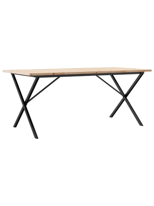 Jídelní stůl s X rámem 180 x 90 x 75,5 cm borové dřevo a ocel