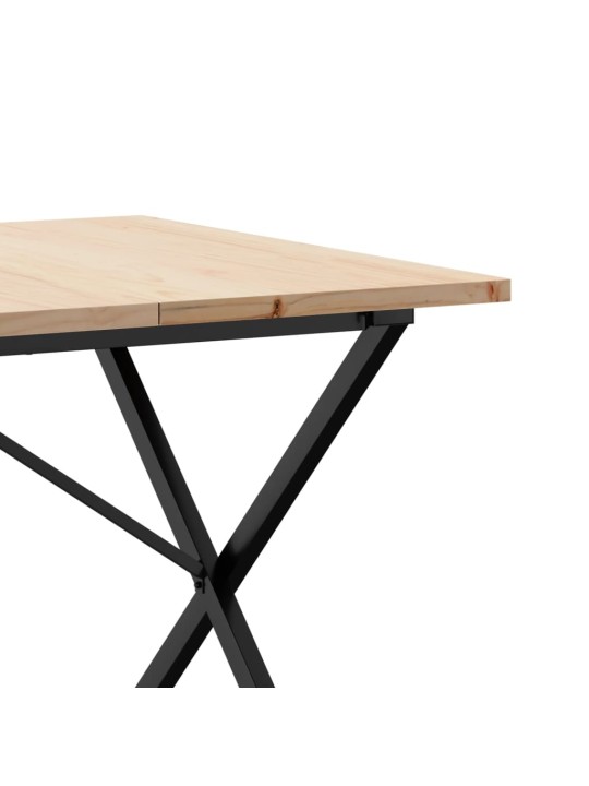 Jídelní stůl s X rámem 180 x 90 x 75,5 cm borové dřevo a ocel
