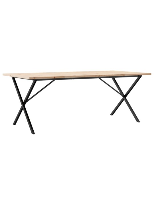 Jídelní stůl s X rámem 200x100x75,5 cm borové dřevo a ocel