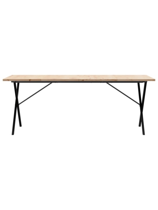 Jídelní stůl s X rámem 200x100x75,5 cm borové dřevo a ocel