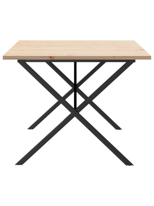 Jídelní stůl s X rámem 200x100x75,5 cm borové dřevo a ocel