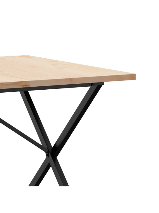 Jídelní stůl s X rámem 200x100x75,5 cm borové dřevo a ocel