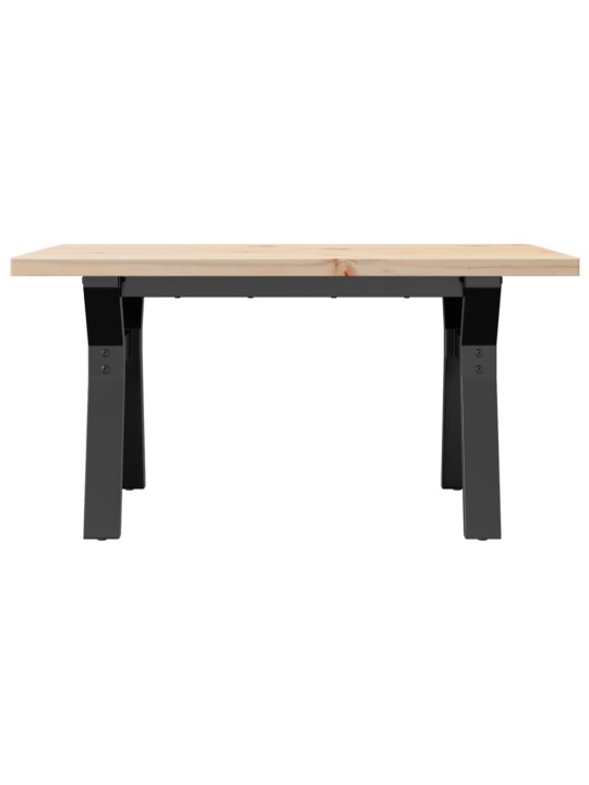 Konferenční stolek s y rámem 80x50x40,5cm borové dřevo a ocel